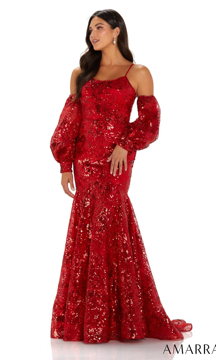 Red Amarra Long Formal Dress 88565