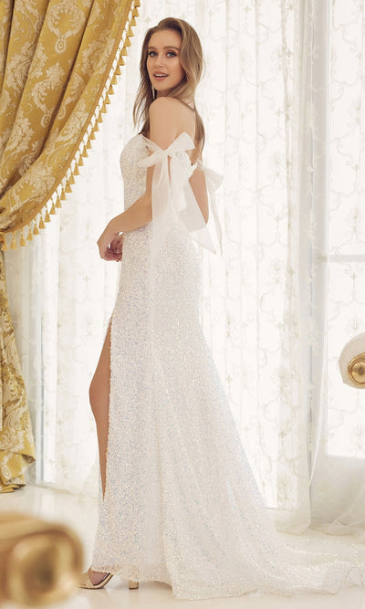 SELIN BOW PARTY DRESS - WHITE main image 1