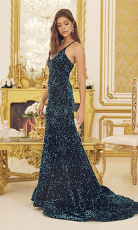  Corset-Back Long Sequin Prom Dress Under $200