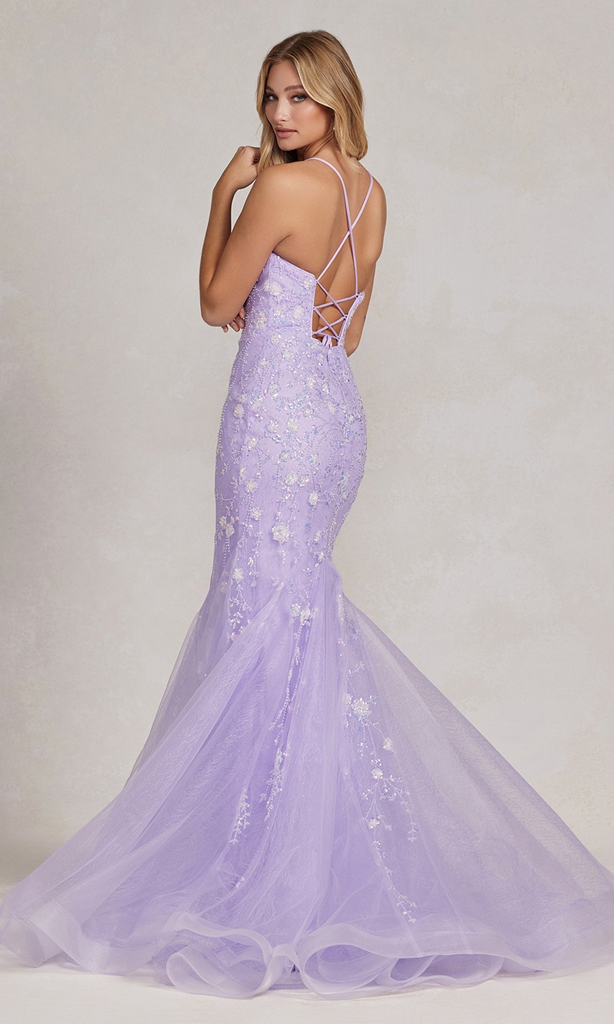 lilac mermaid prom dresses Luxury Galaxy Lilac Rhinestone Mermaid Prom Dress