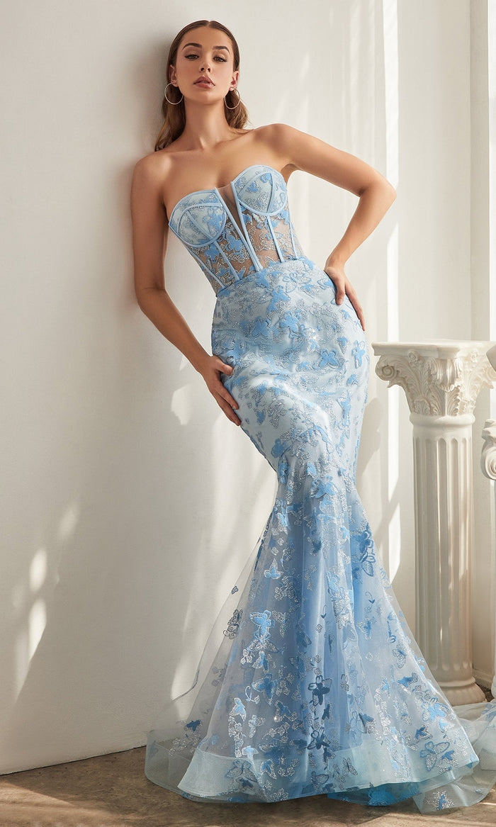 Blue Ladivine Long Formal Dress CB099