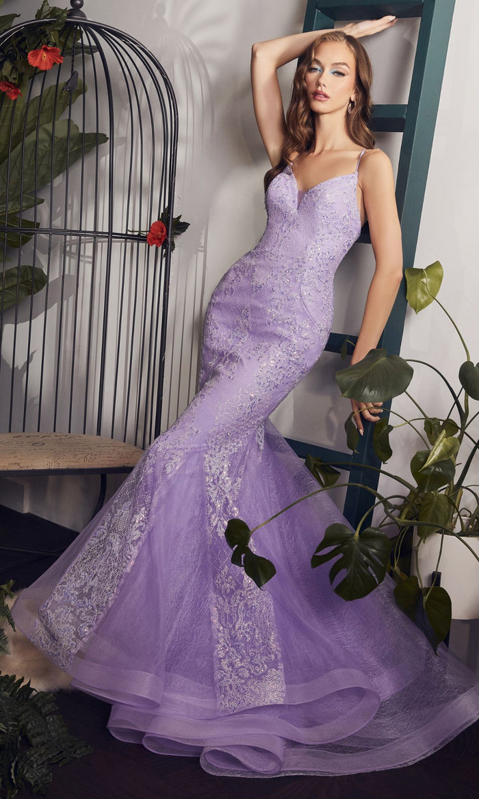 Lavender Long Formal Dress CC2279 by Ladivine