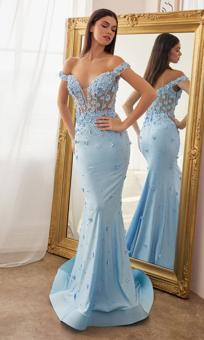 Blue Long Formal Dress CC8952 by Ladivine