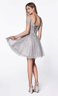 Silver Ladivine Short Party Dress CD0132