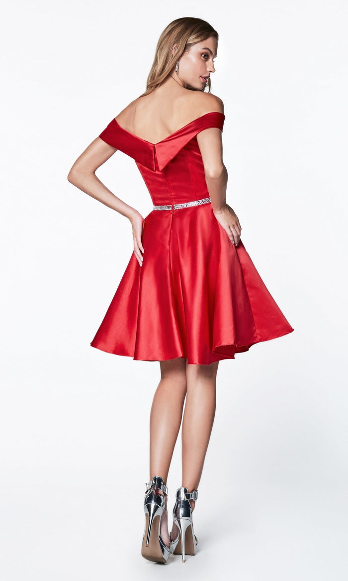 Red Ladivine Short Party Dress CD0140