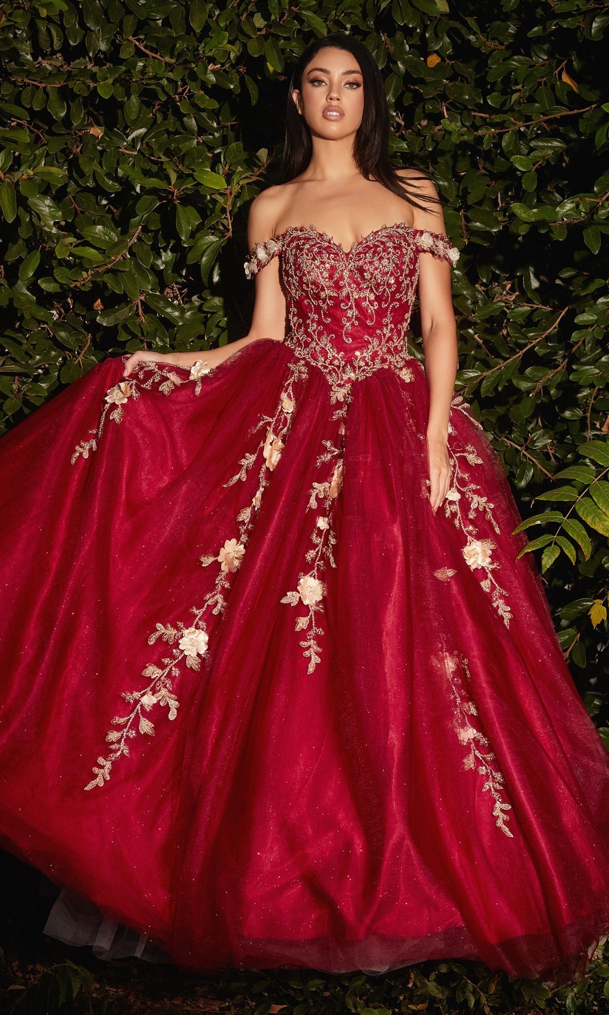 Ladivine Dress CD0185, Formal Evening Gown Burgundy Gold / 3XLarge Ladivine Dress CD0185, Formal Evening Gown Burgundy Gold / 3XLarge