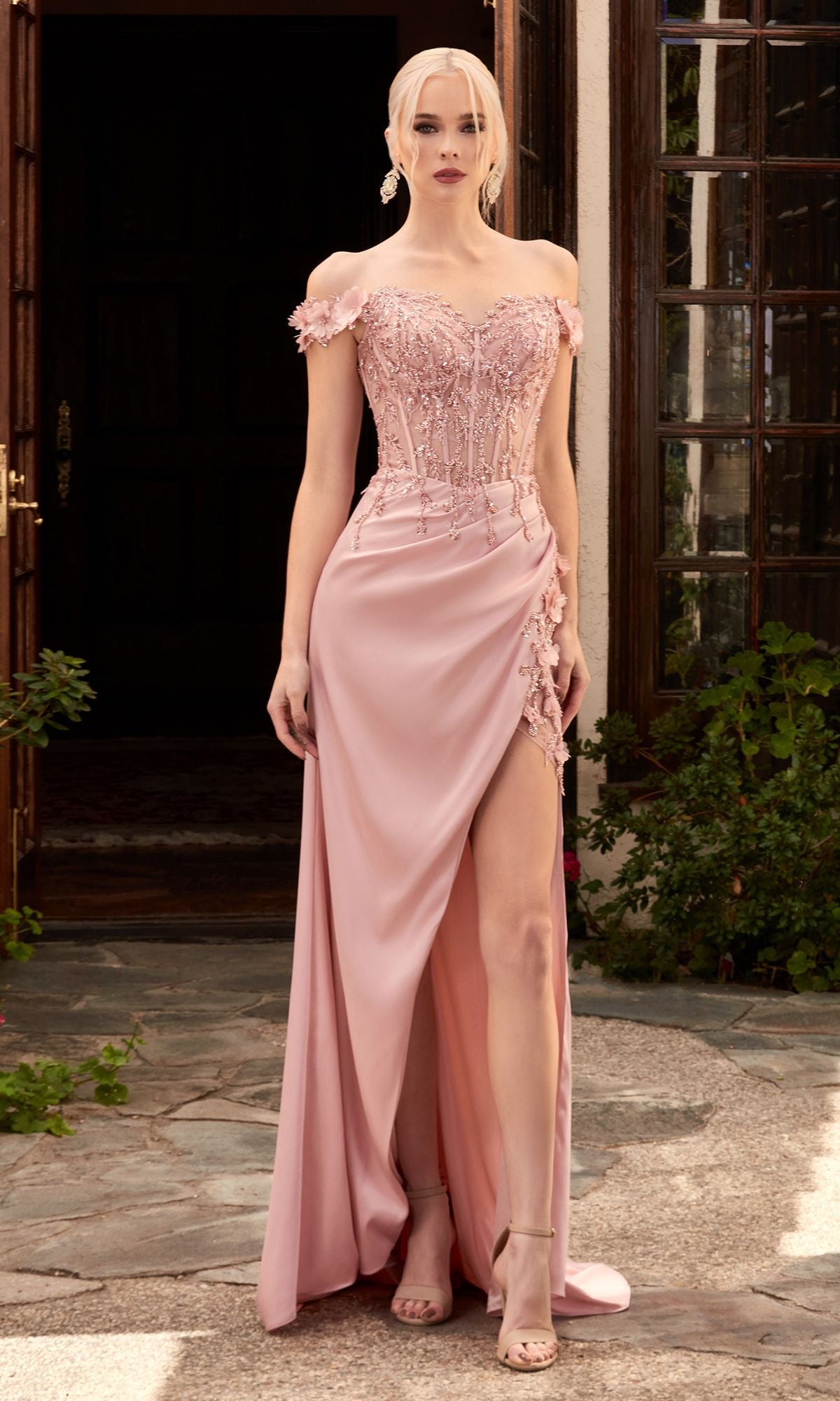 Blush Long Formal Dress CD0186 by Ladivine