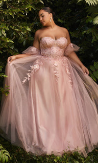 Blush Long Plus-Size Formal Dress CD0191C by Ladivine