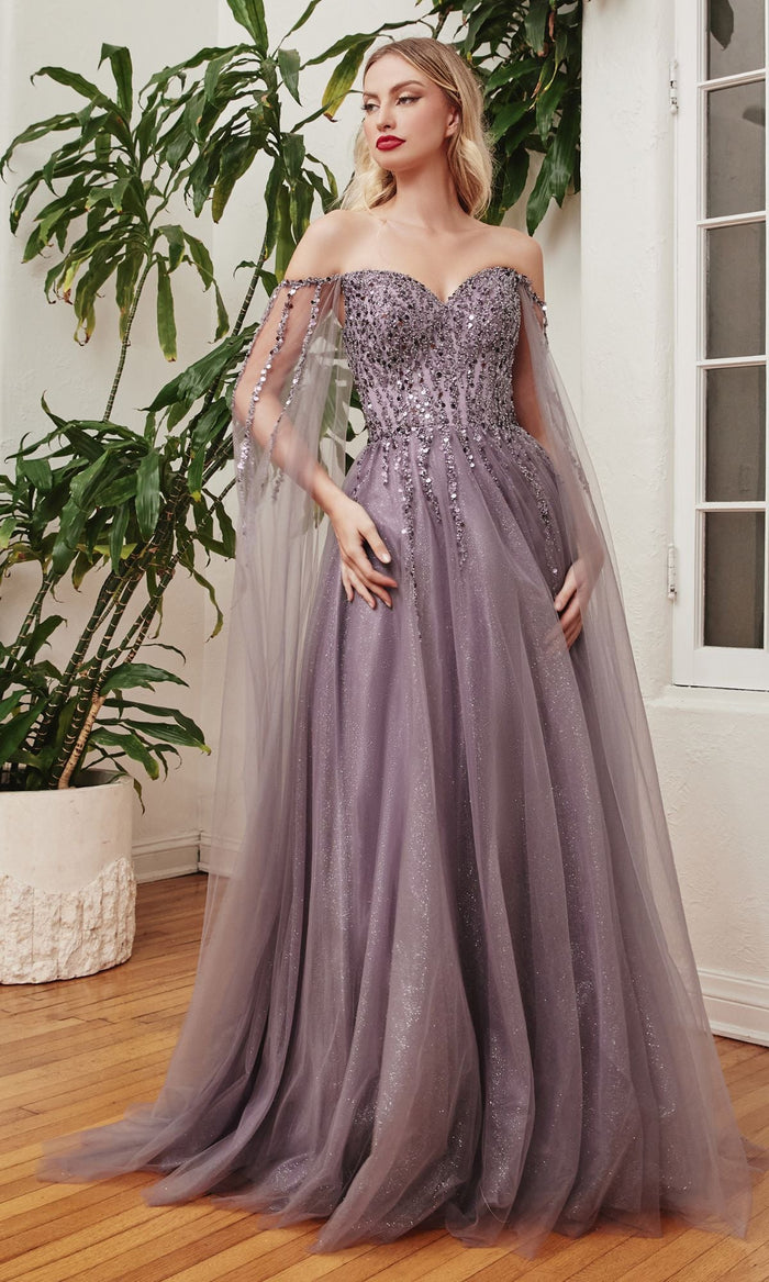 English Violet Long Formal Dress CD0204 by Ladivine