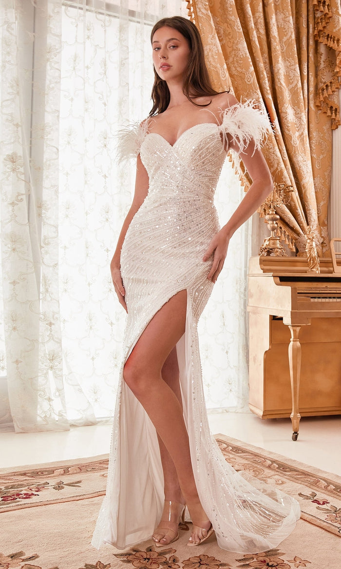 Off White Long Formal Dress CD0207W by Ladivine