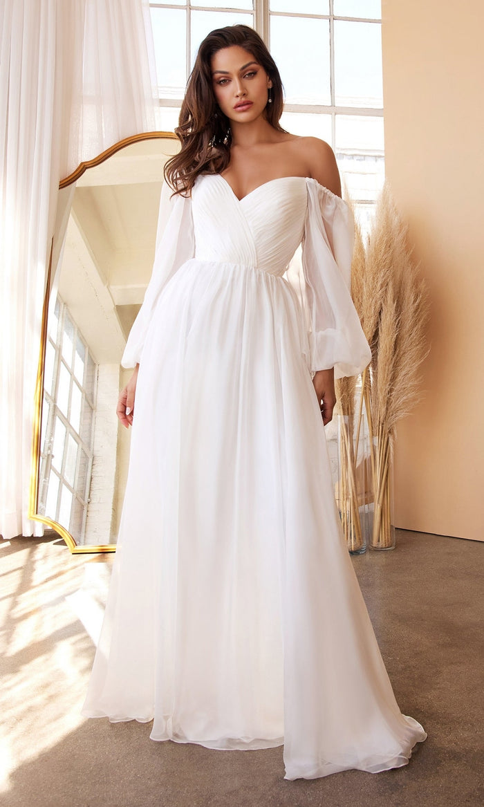 Off White Formal Long Dress CD243W By Ladivine