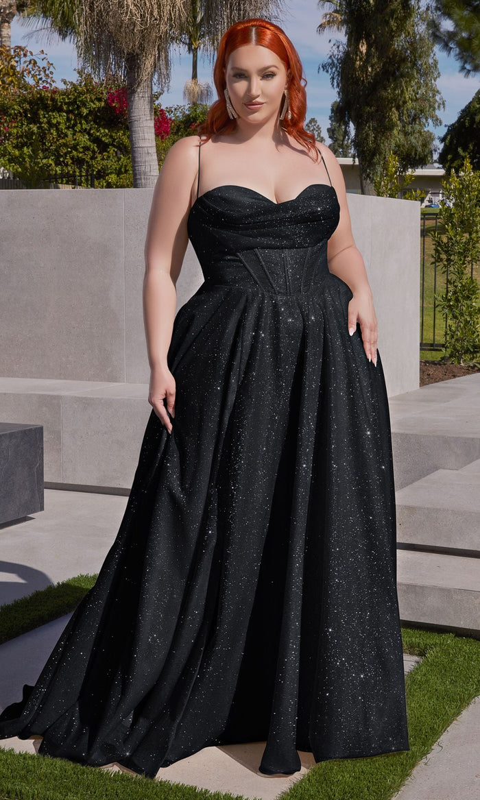 Black Long Plus-Size Formal Dress CD252C by Ladivine