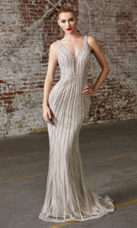 Platinum Long Formal Dress CD901 by Ladivine