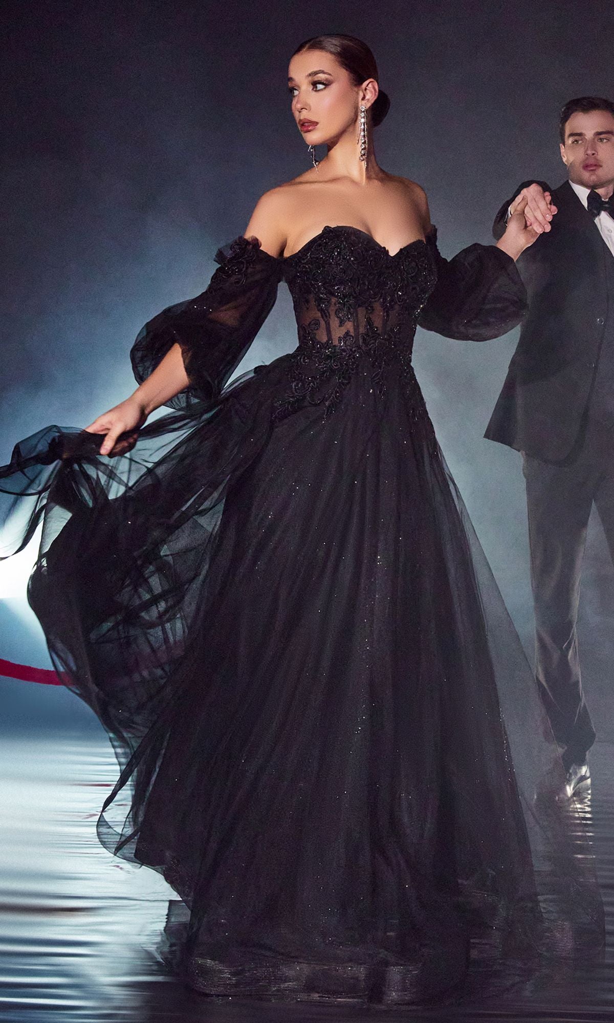 Long Formal Dress CD948 by Ladivine Black / 2