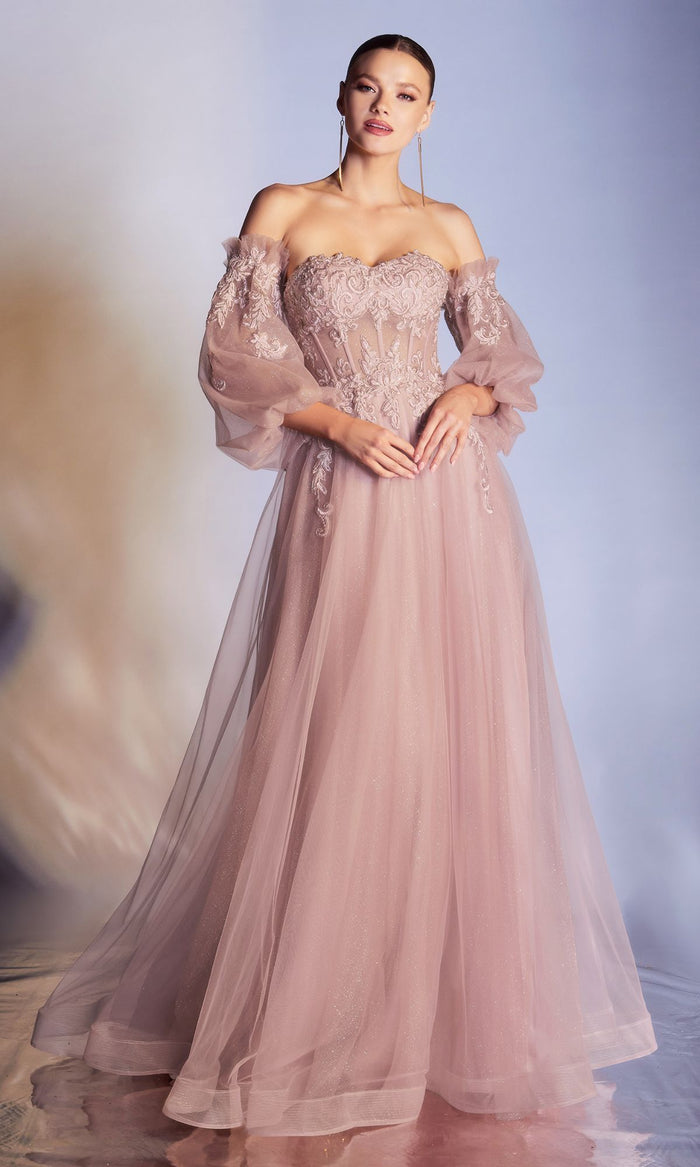 Dusty Rose Long Formal Dress CD948 by Ladivine
