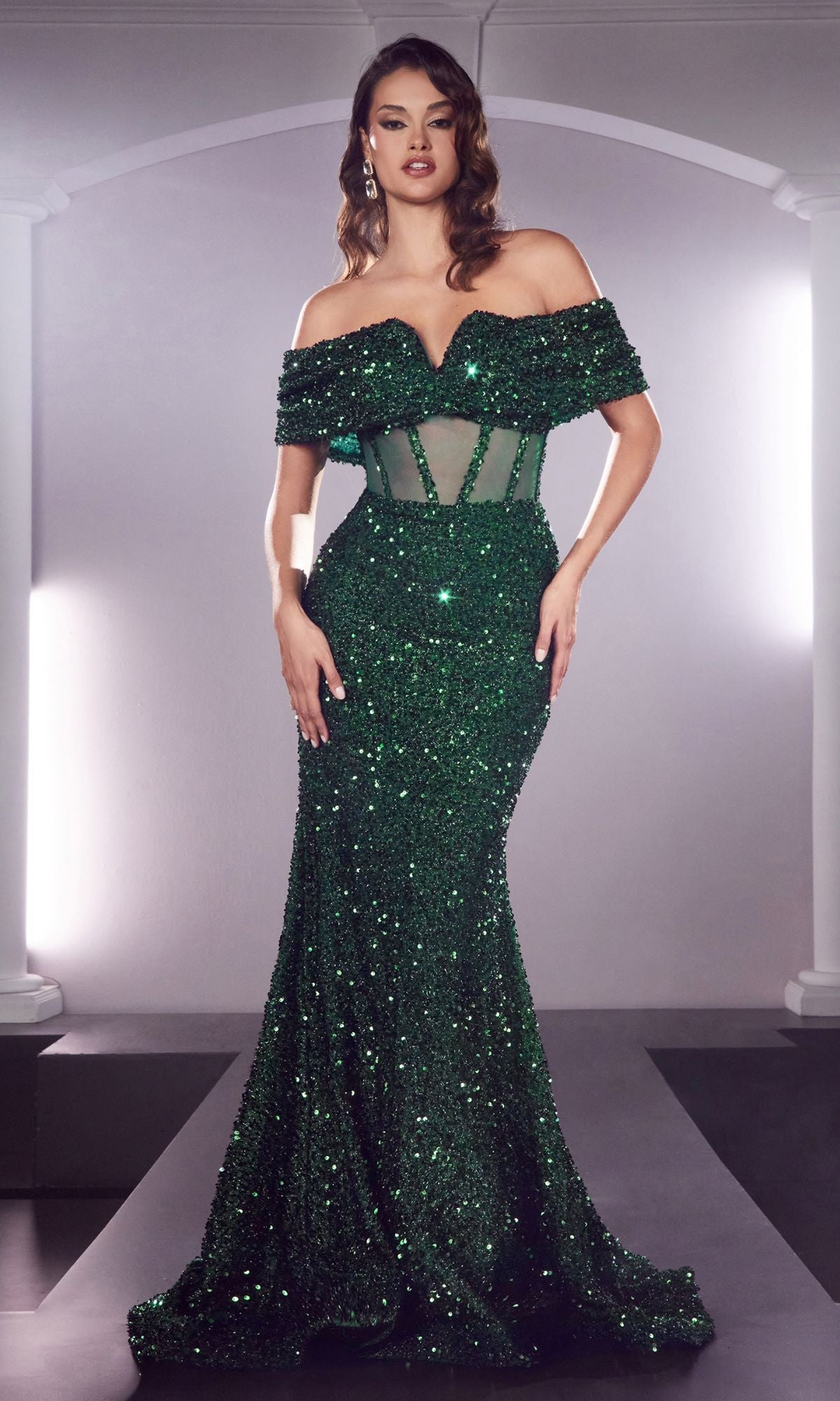Emerald Long Formal Dress CD985 by Ladivine