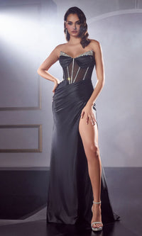 Black Long Formal Dress CDS423 by Ladivine