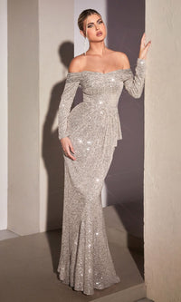 Platinum Long Formal Dress CH135 by Ladivine