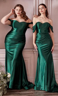 Emerald Long Plus-Size Formal Dress CH163C by Ladivine