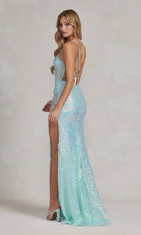  Sequin-Lace Long Formal Prom Dress D1157