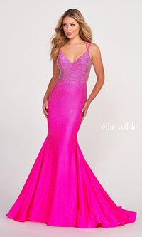  Shimmering Embellished Ellie Wilde Prom Dress EW122001