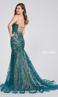  Lace Up Back Mermaid Prom Dress In Lace EW122032