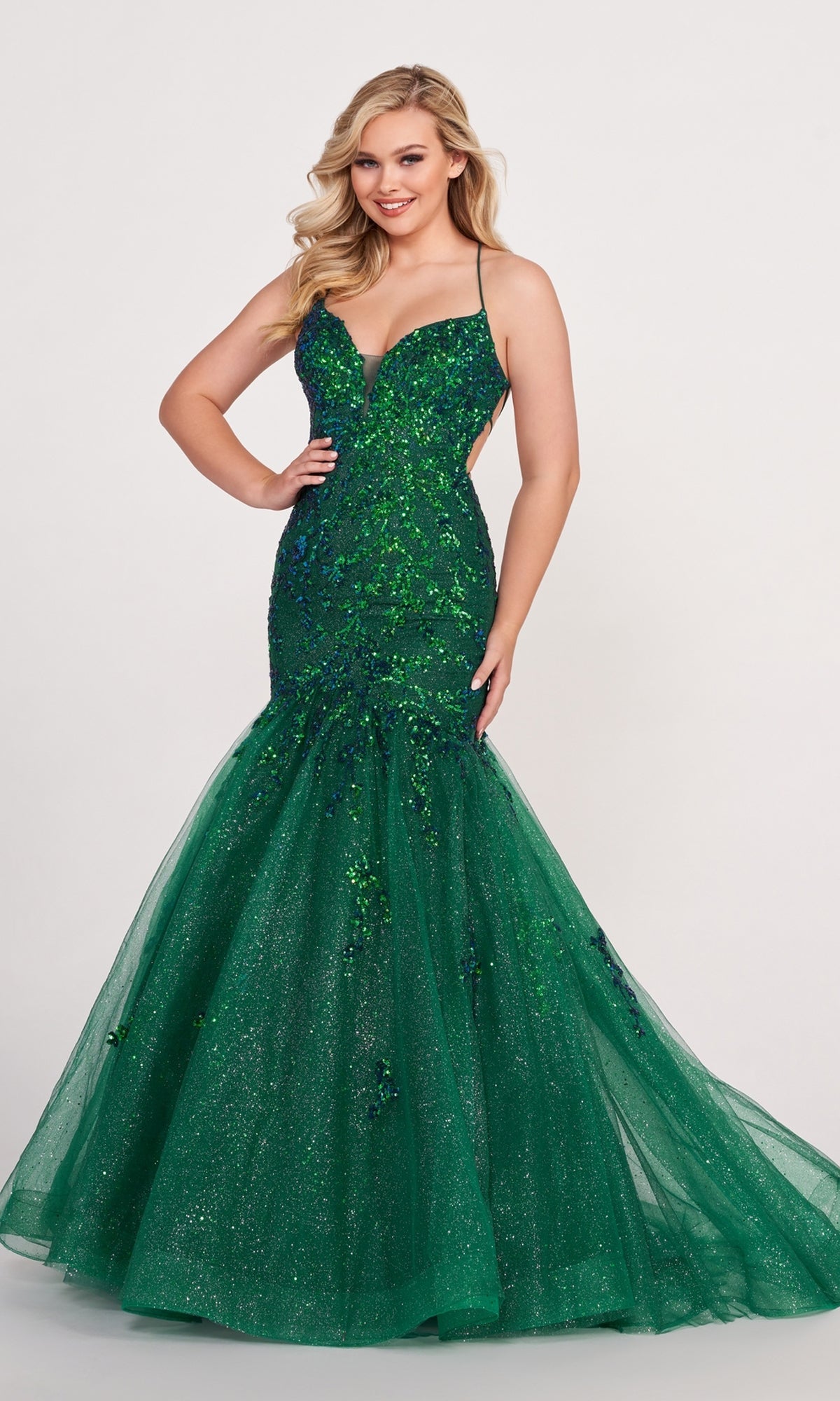 Long Tulle Mermaid Dress By Ellie Wilde EW34011