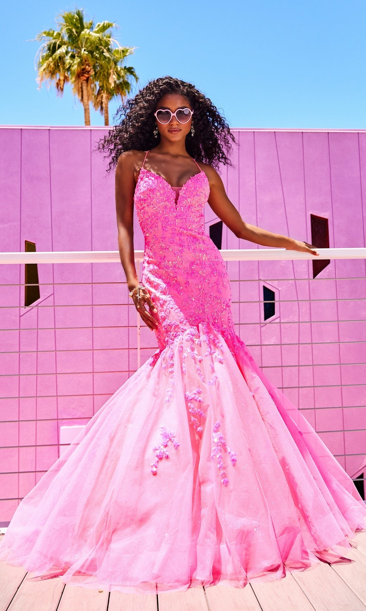 mermaid dress tulle Long By Ellie Wilde EW34011 group-CMOB124PUS Tulle 3 LaDivine J875 Fitted Long Color:AQUA/BLACK