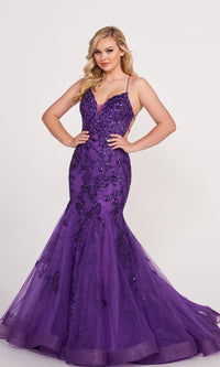 Dark Purple Mermaid Ellie Wilde Prom Dress EW34014