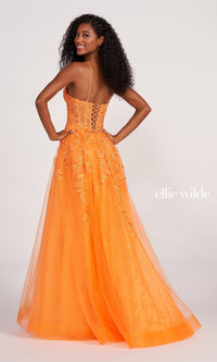  Ball Gown With Sheer Corset By Ellie Wilde EW34036