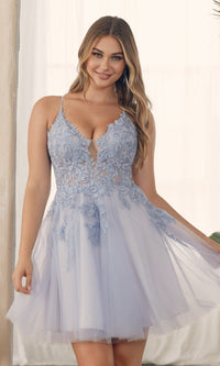 Periwinkle Short Dress For Homecoming G785