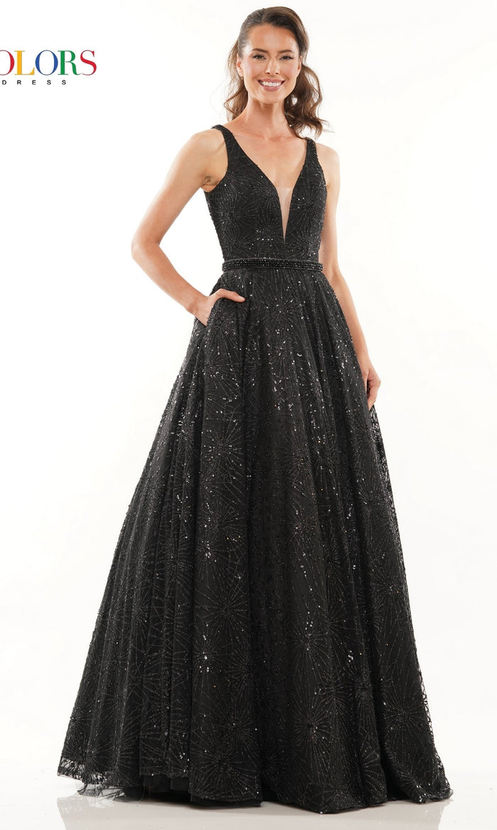 Black Formal Long Dress G942 By Colors Dress