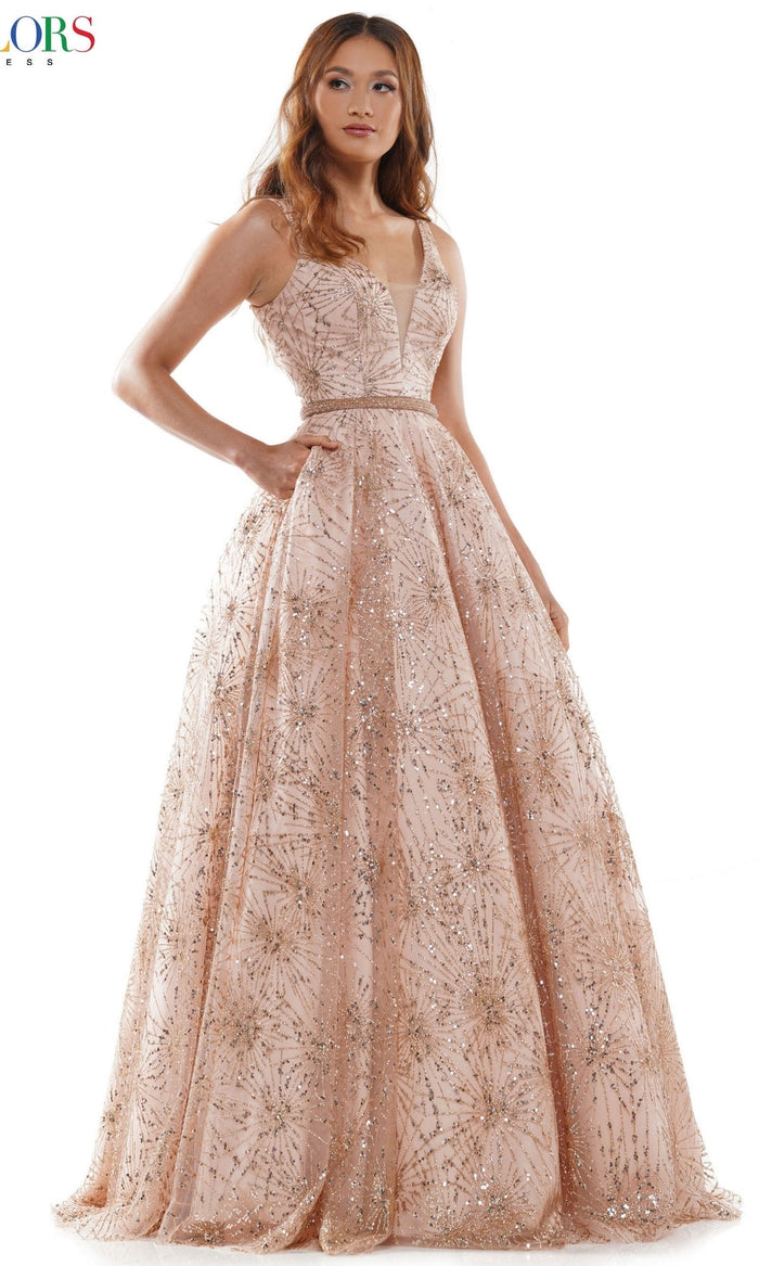 Rose Gold Formal Long Dress G942 By Colors Dress