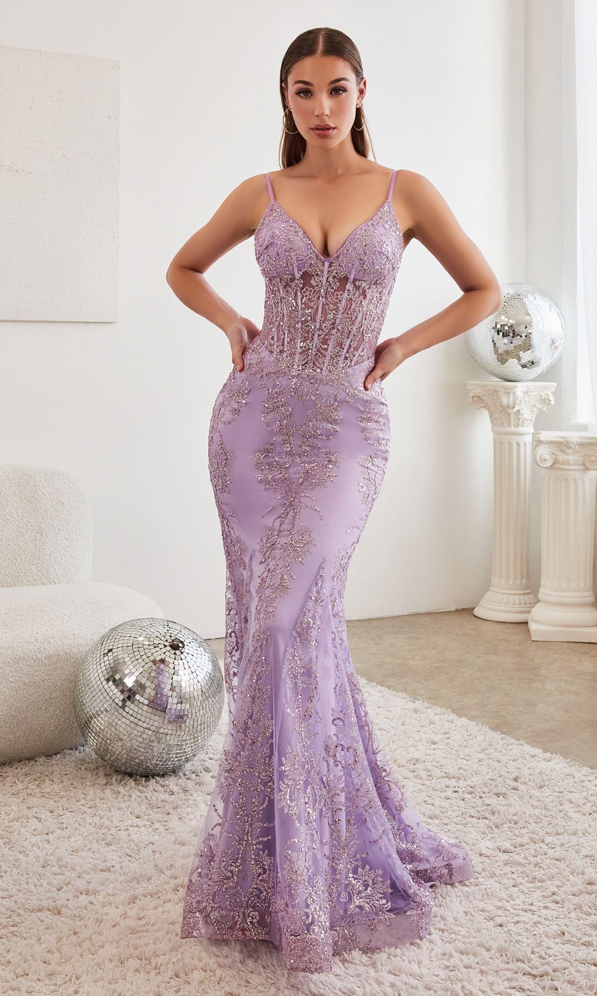 Lavender Long Formal Dress J810 by Ladivine