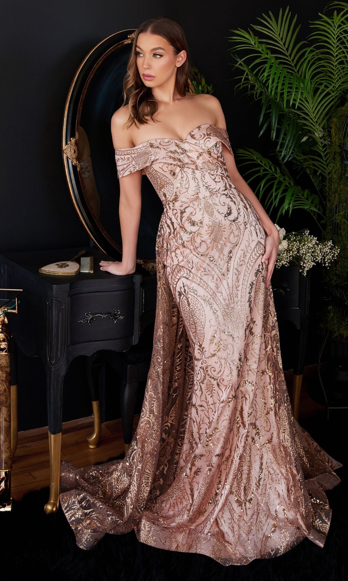 Rose Gold Long Formal Dress J836 by Ladivine