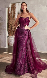 French Plum Long Formal Dress J858 by Ladivine