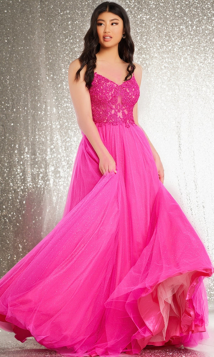 Hot Pink Formal Long Dress JVN67051 By JVN by Jovani