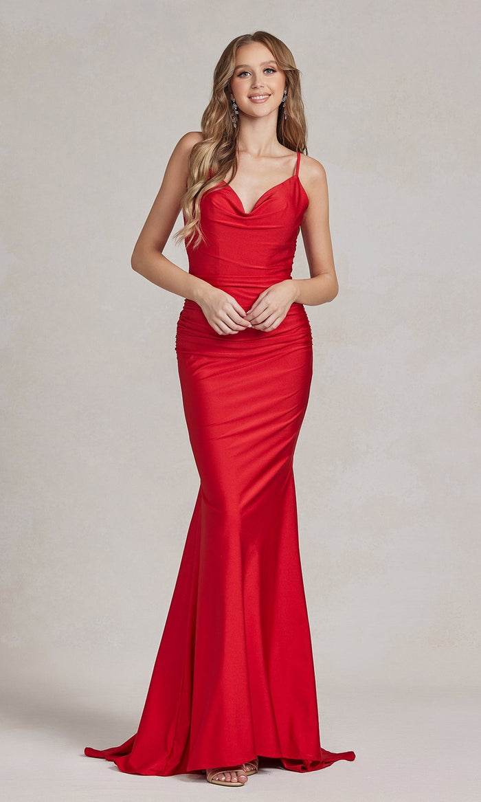 Red Affordable Simple Long Formal Dress K490