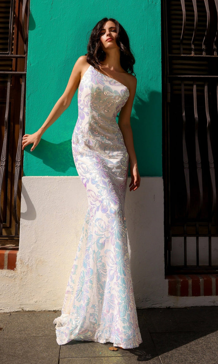 White Multi Formal Long Dress R1308 By Nox Anabel