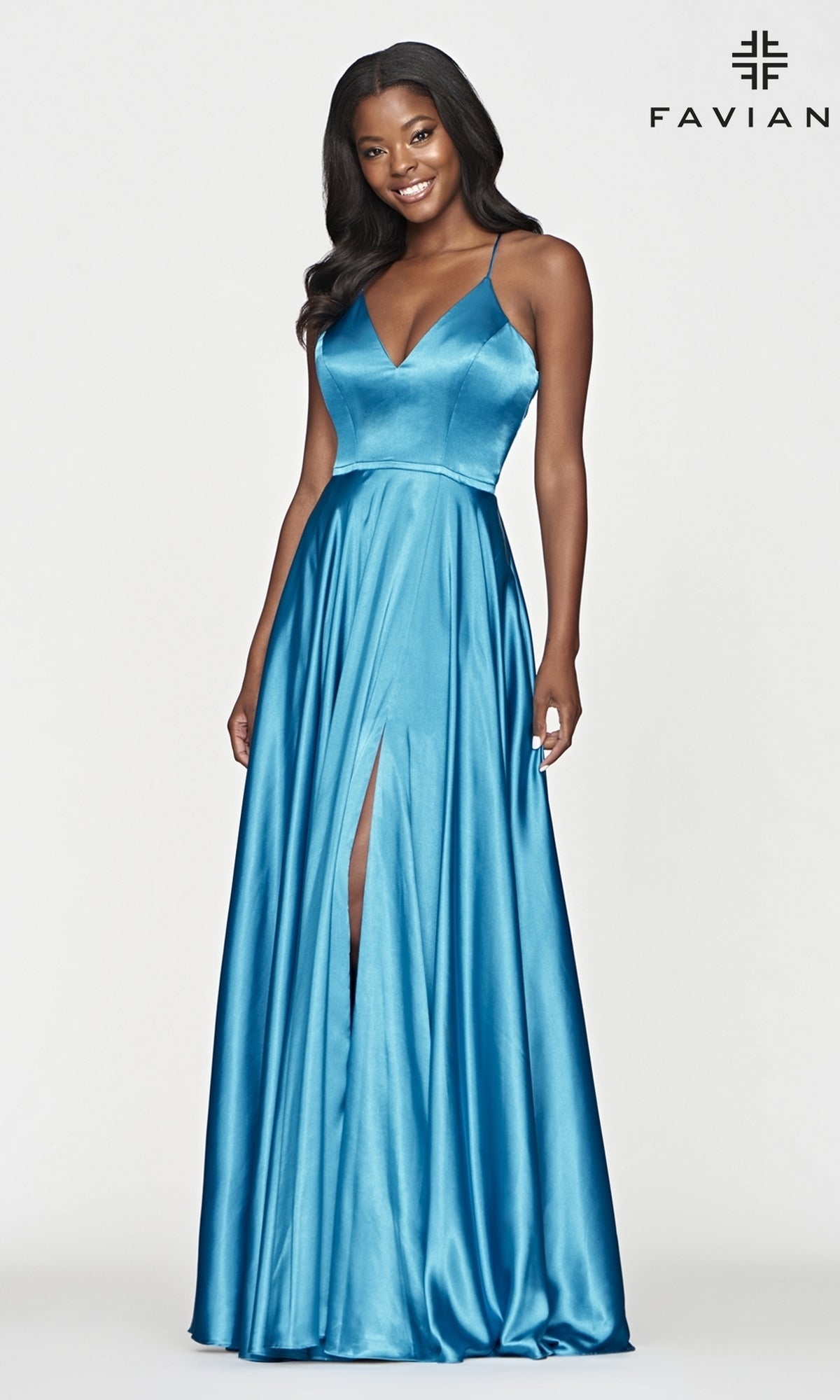  Long A-Line Faviana Formal Prom Dress with Pockets