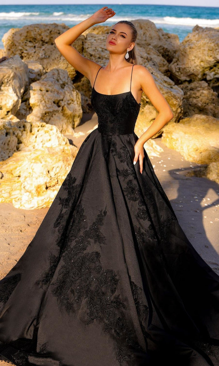 Black Formal Long Dress SU074 By Amelia Couture