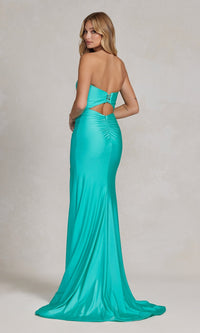  Sleek Strapless Simple Long Formal Dress