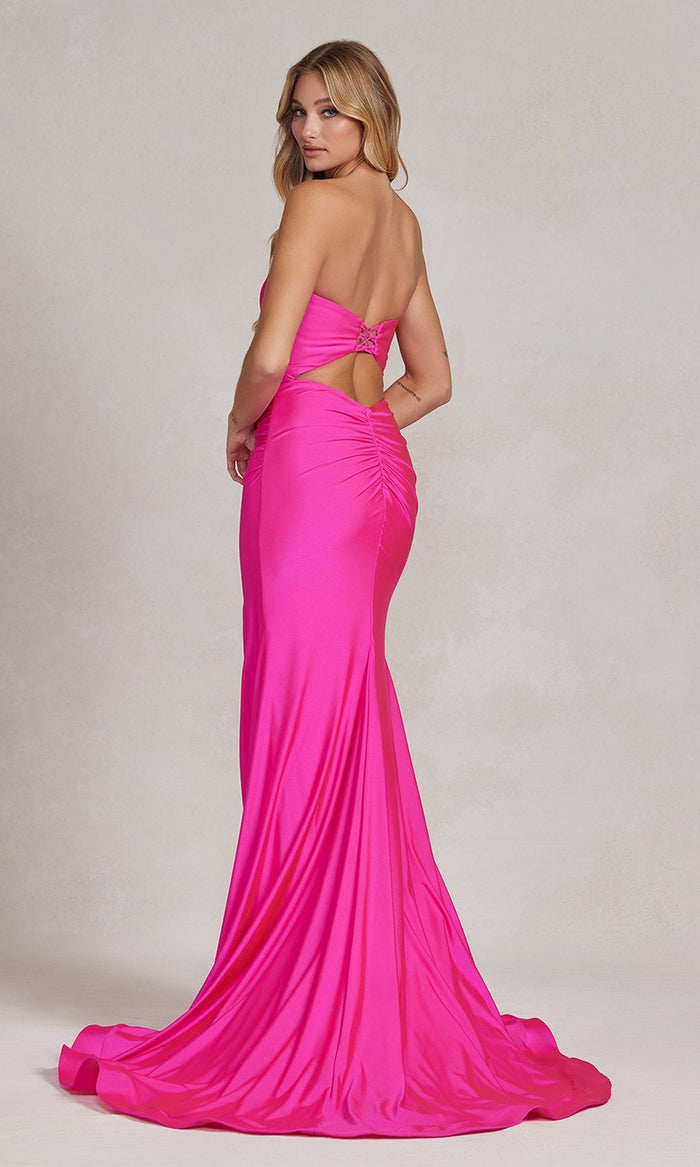  Sleek Strapless Simple Long Formal Dress - Image