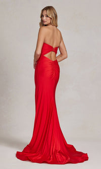  Sleek Strapless Simple Long Formal Dress