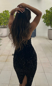  Venice by Velvi Black Sequin Cocktail Dress