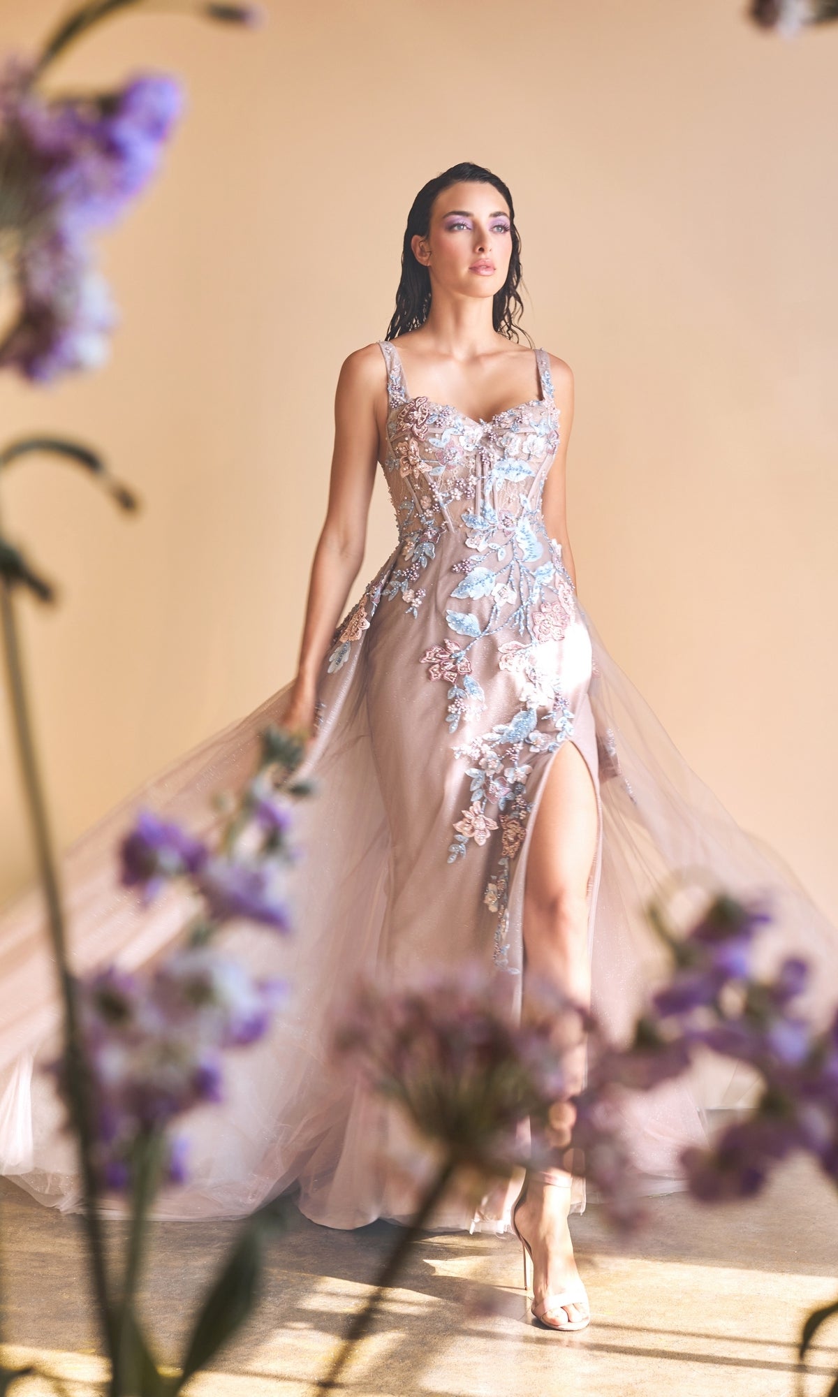 Andrea & Leo Long Formal Dress A0894 Paris Blue / 2 Andrea & Leo Long Formal Dress A0894 Paris Blue / 2