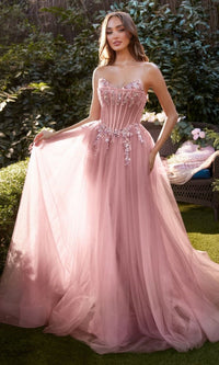 Rose Rose Pink Long Formal Dress A1267 by Andrea & Leo