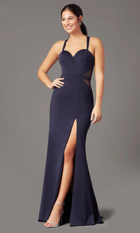 Atlantic PromGirl Fitted Prom Dress with Illusion Cut Outs