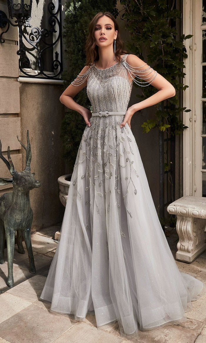 Silver Long Formal Dress B710 by Ladivine