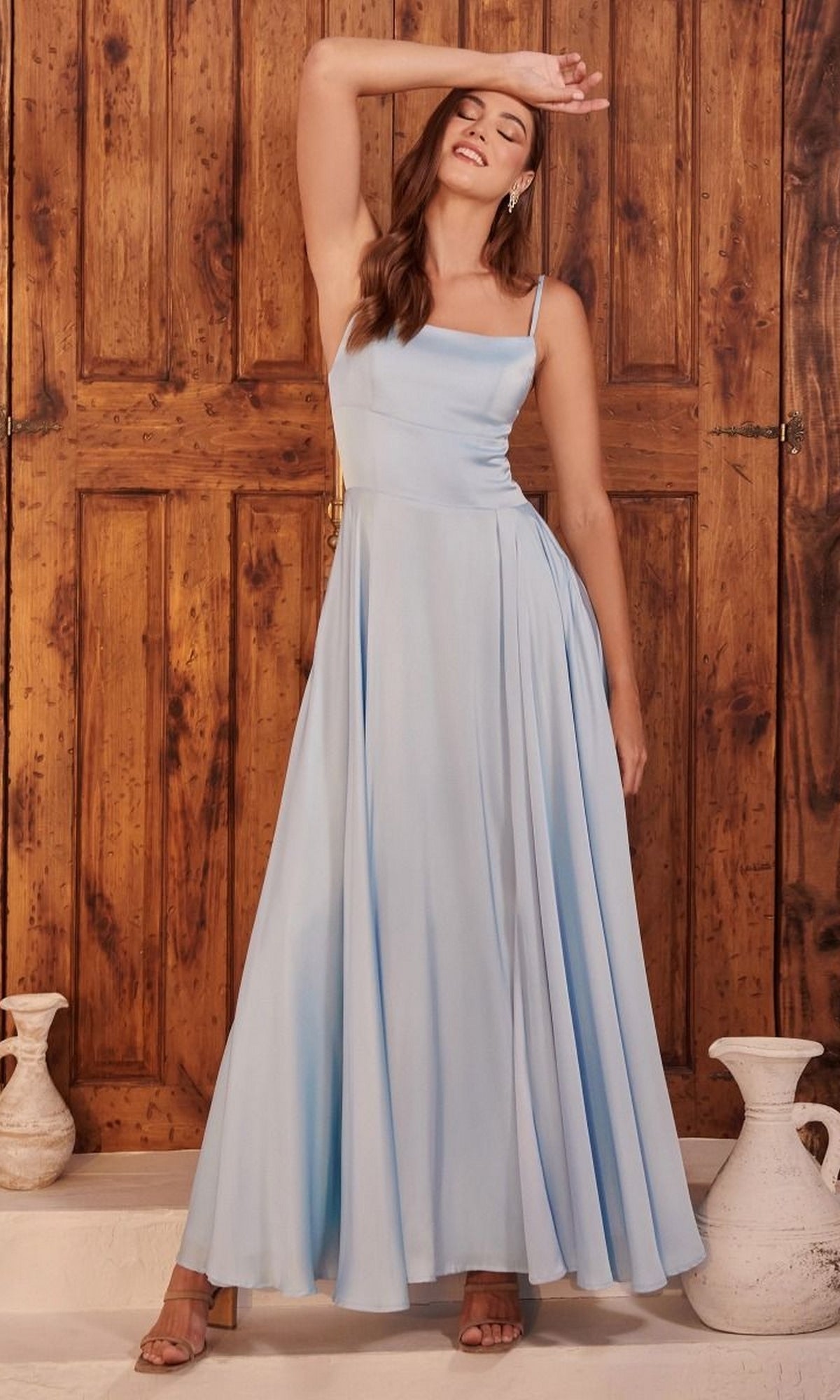 Light Blue Formal Long Dress B8402 By Ladivine